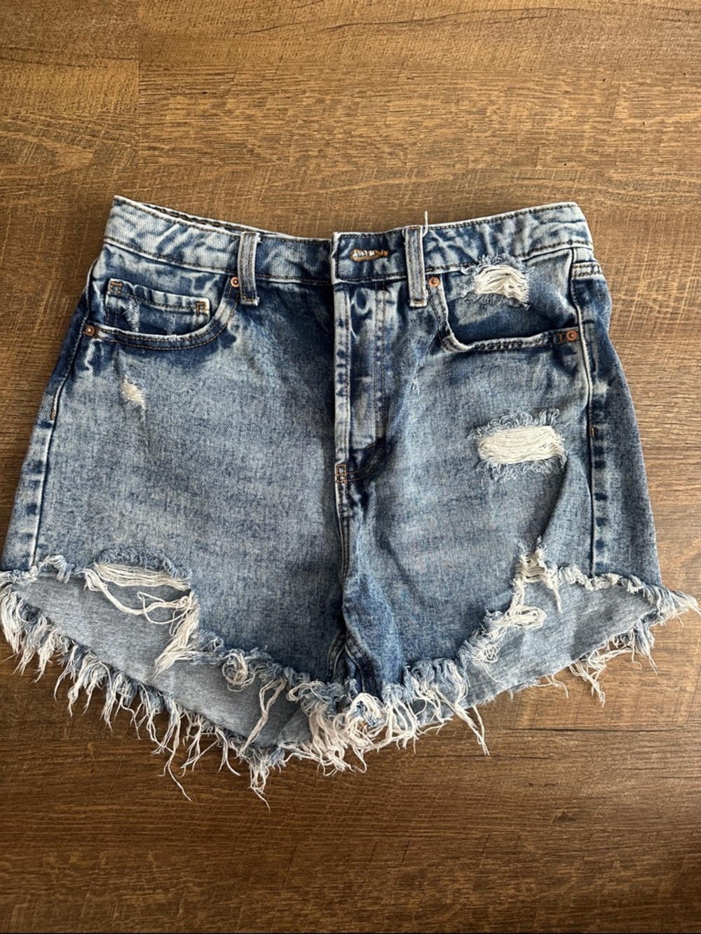 wild fable Distressed Light Blue Denim Cutoff Shorts